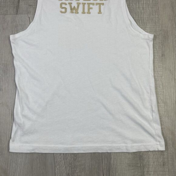 Taylor Swift White Gold Logo Muscle Tank Top Size Small Eras Tour Merch USA J - Picture 3 of 7